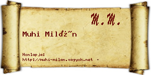 Muhi Milán névjegykártya
